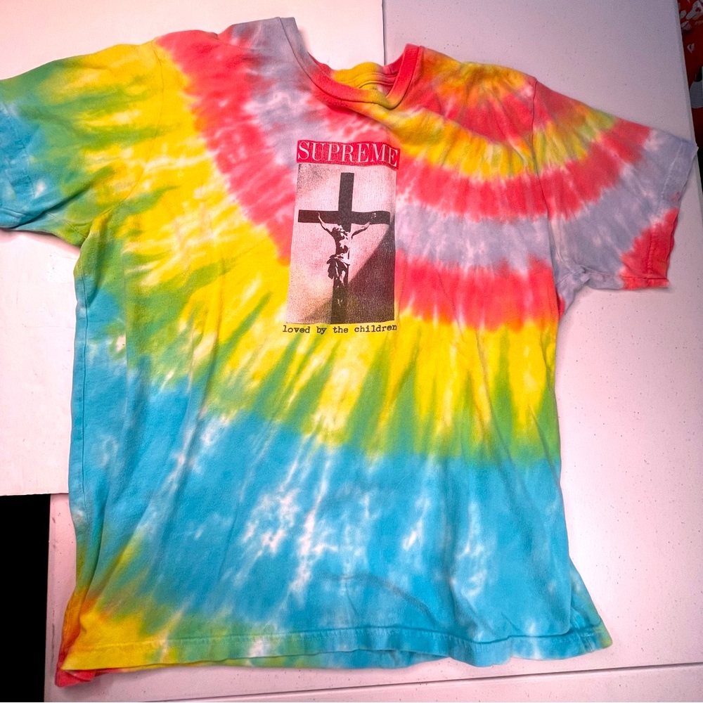 Supreme Loved by the Children Tie Dye Mens Medium Size T-Shirt